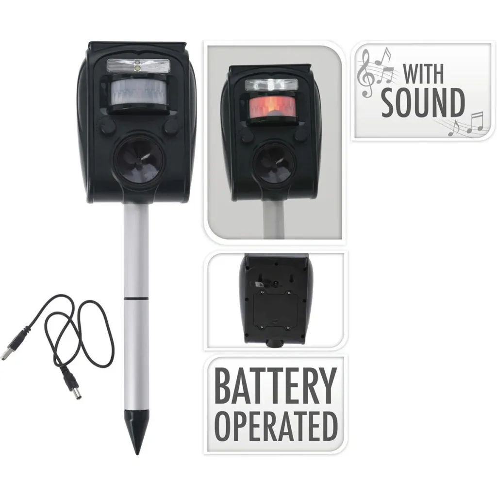 Junai Pest Repeller / Animal Hunter - Rechargeable - Against Birds, Rabbits, Dogs and Cats - 8 Meter Range