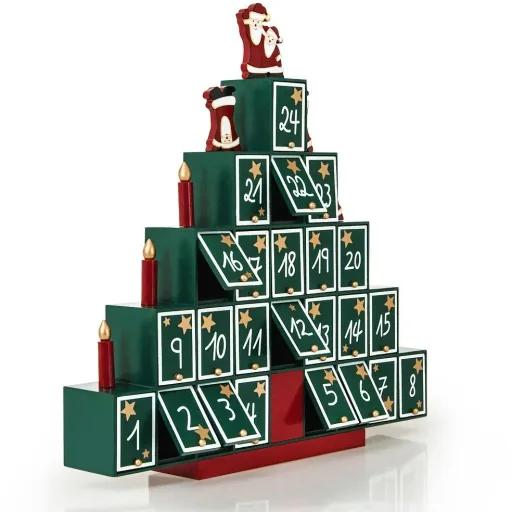 Advent calendar Christmas tree - made of wood