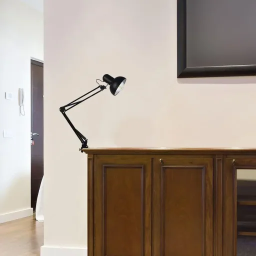 VT-7513 Desk lamp - Table lamp with adjustable arm - black - E27