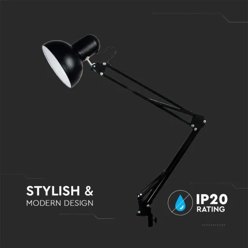 VT-7513 Desk lamp - Table lamp with adjustable arm - black - E27