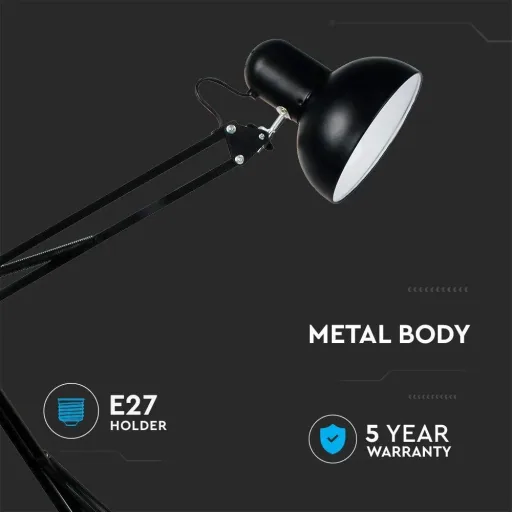 VT-7513 Desk lamp - Table lamp with adjustable arm - black - E27