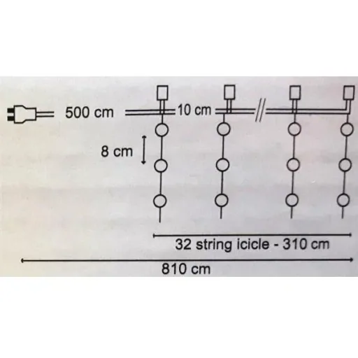 LED light chain ice 160 st warm white 810 cm