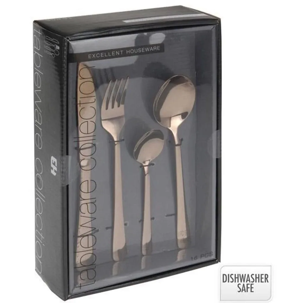 Cutlery set - 16 pieces - 4 people - copper