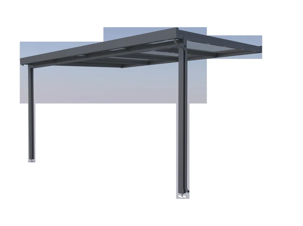 Patio roof Premium, anthracite, 4102 x 3060 mm - Polycarbonate multi-wall sheets 16 mm, clear