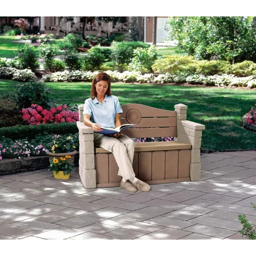 Outdoor storage bench