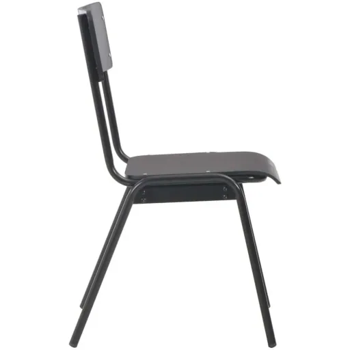 Dining table chairs 2-piece solid plywood steel black