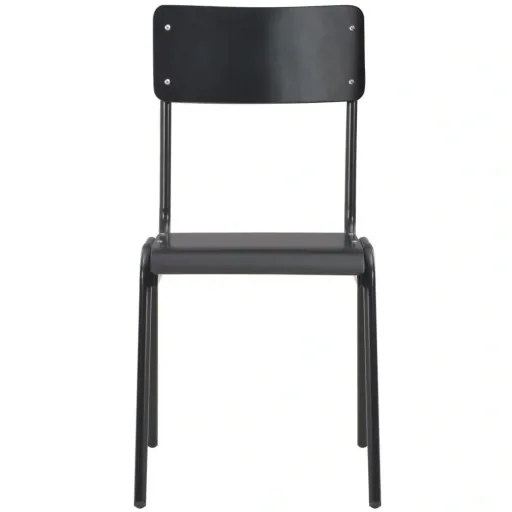 Dining table chairs 2-piece solid plywood steel black