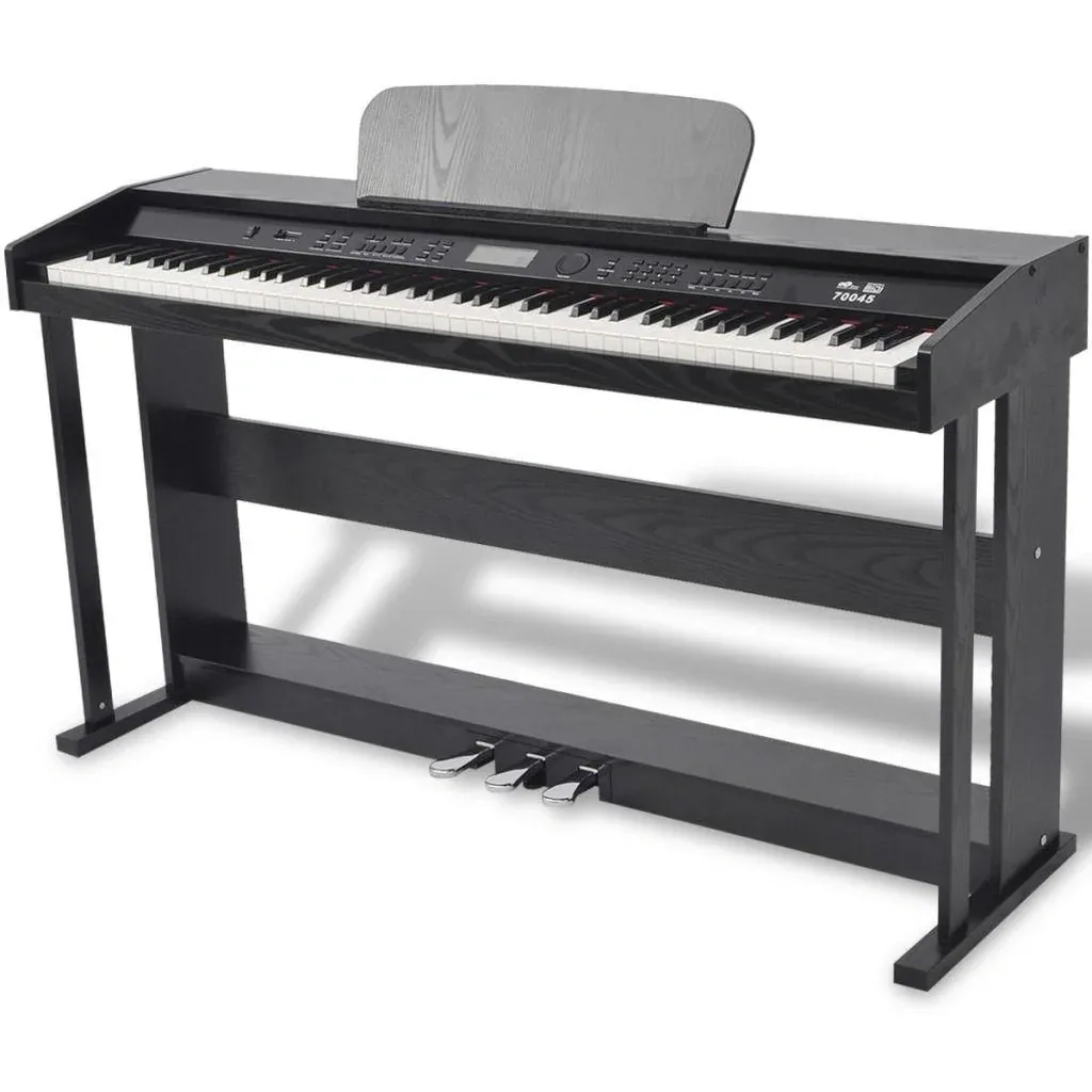 Digital piano with pedals 88 keys black