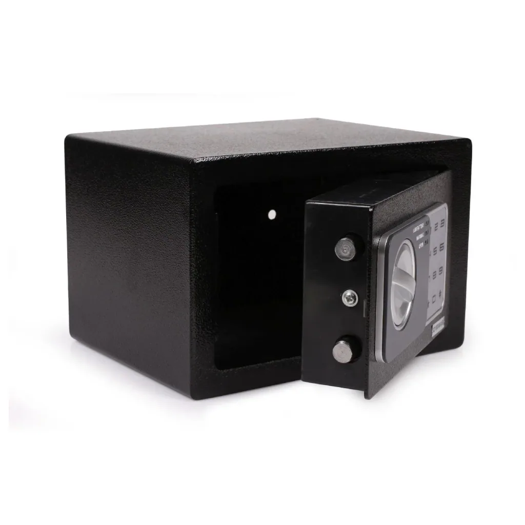 Safe with electronic combination lock and 3 LED displays