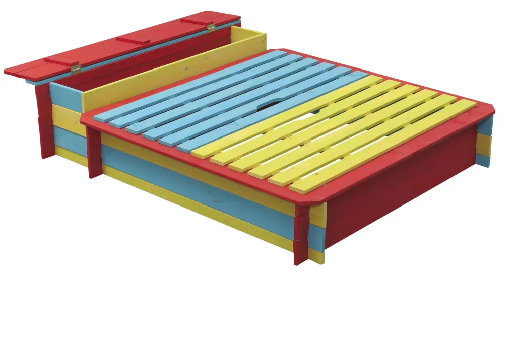 Sandpit Jade wood, colored glazed with hinged lid 1500 mm x 1200 mm