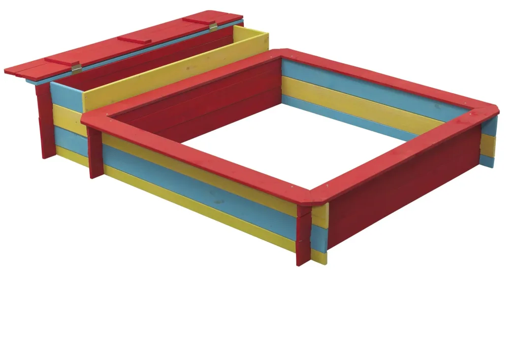 Sandpit Jade wood, colored glazed with hinged lid 1500 mm x 1200 mm