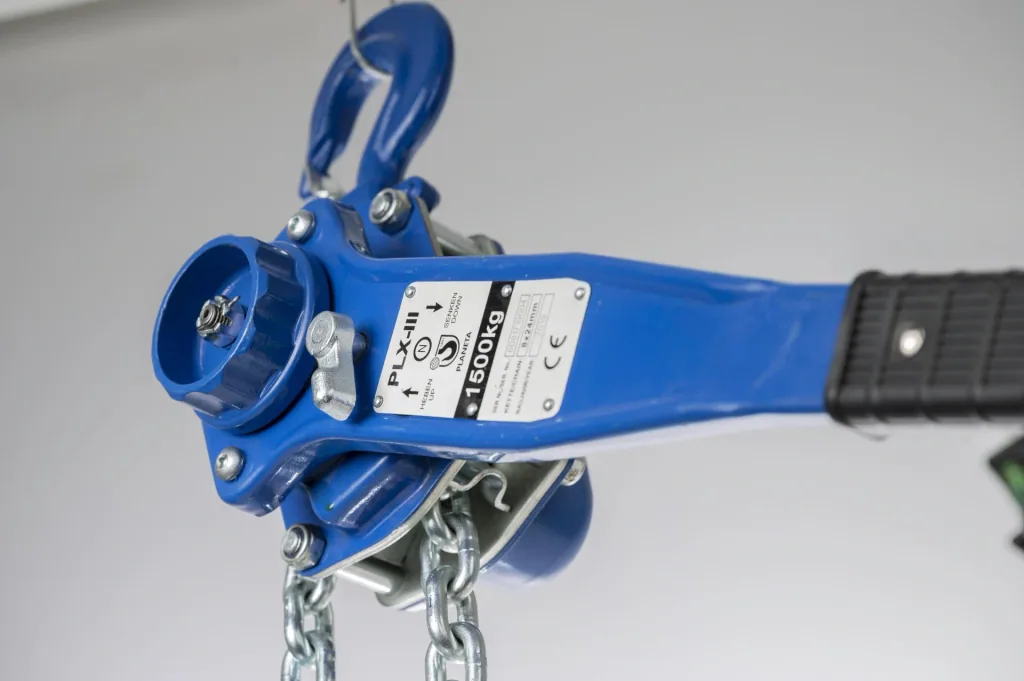 Lever hoist PLX-III 0.75, load capacity 750 kg, stroke 1.5 m, 1-fall