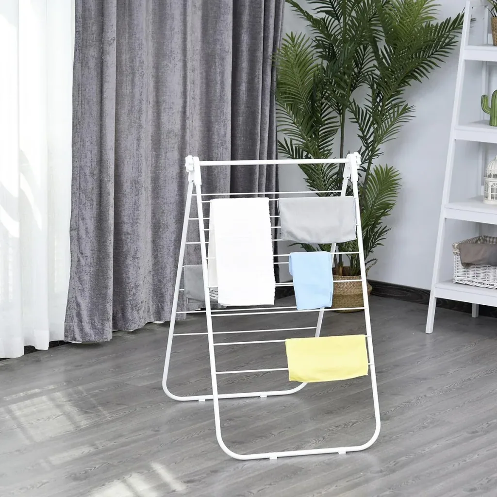 Foldable clothes rack white