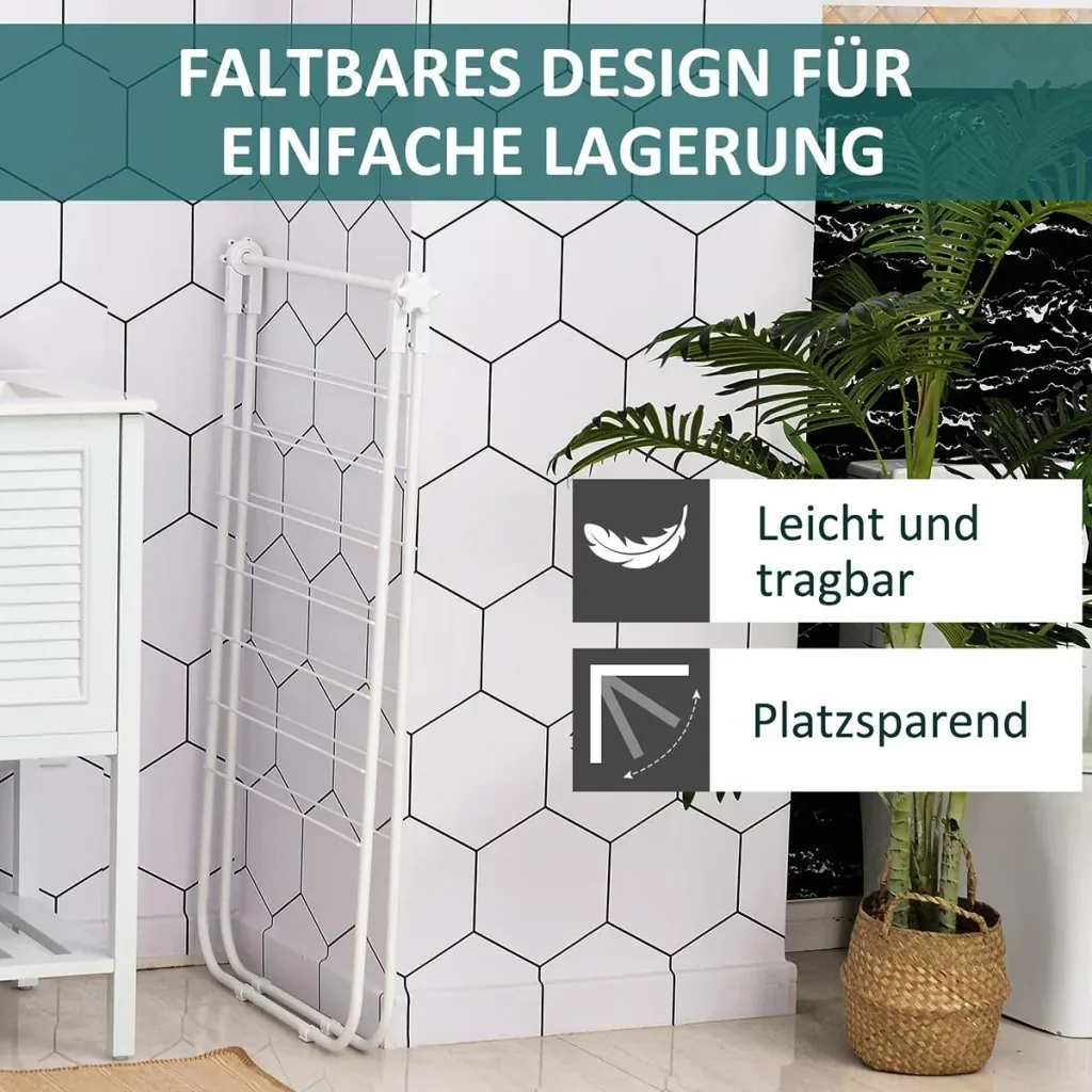 Foldable clothes rack white