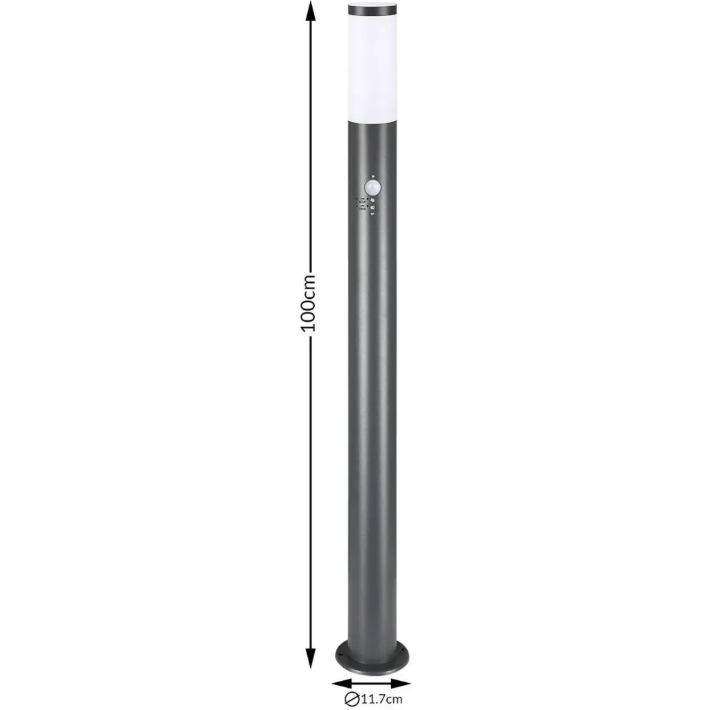Path lighting / outdoor light - Garden - Stainless steel - With sensor - 100 x 12 cm - Anthracite