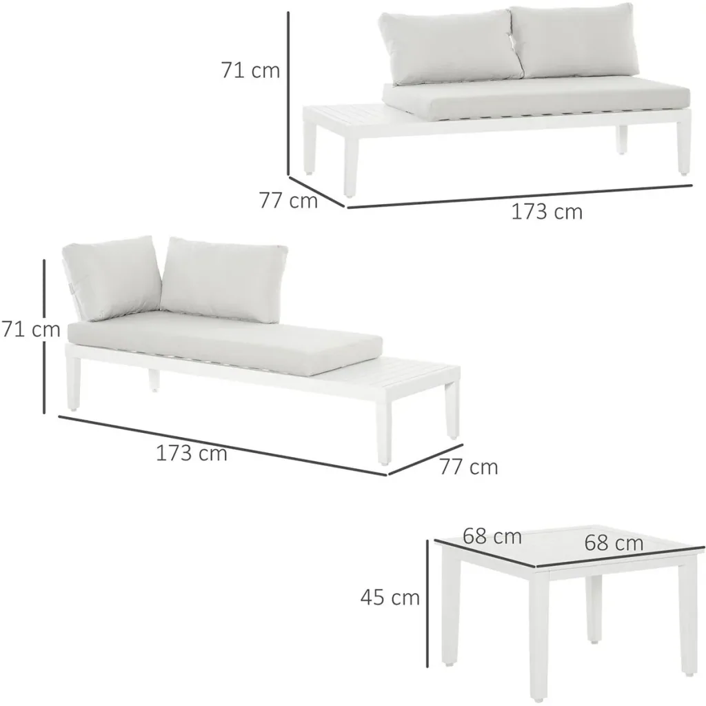 3-piece garden furniture set with