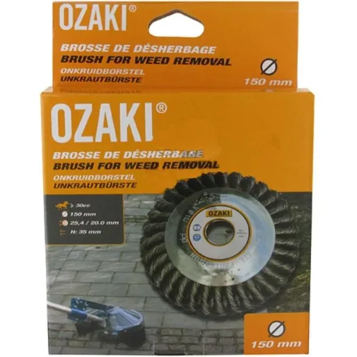 Ozaki weed brush (150mm, H 65mm, bore 20/25.4mm)