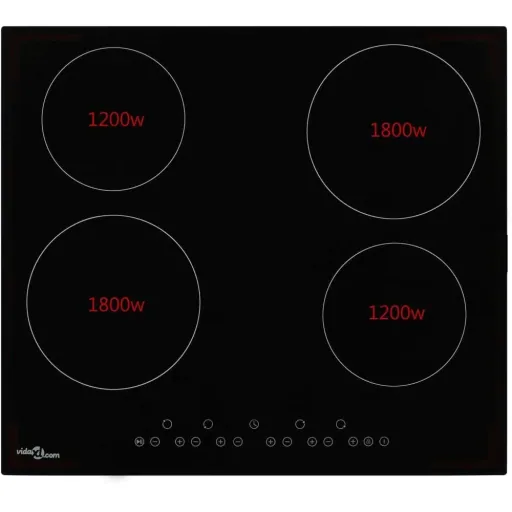 Ceramic hob with 4 cooking zones, touch control 6000 W