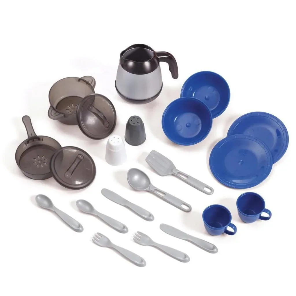Cozy Play Kitchen - stove, oven and refrigerator - including 21-piece accessory set