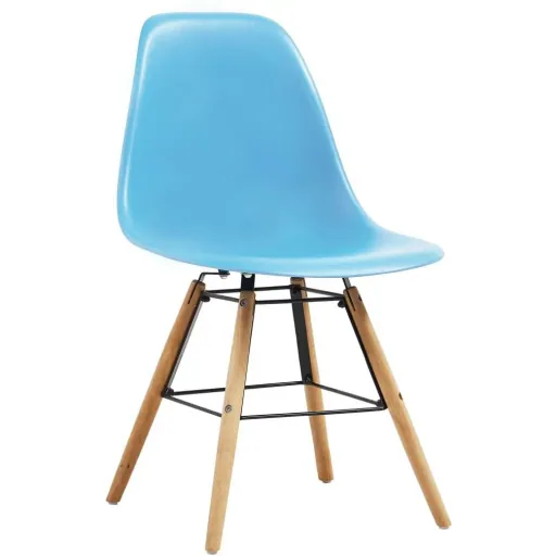 Dining room chairs 4-seater plastic blue