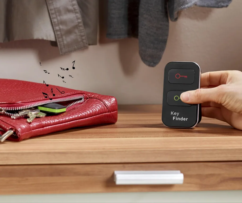 Duo Key Finder, 1 transmitter with 2 receivers, black, 15 meters