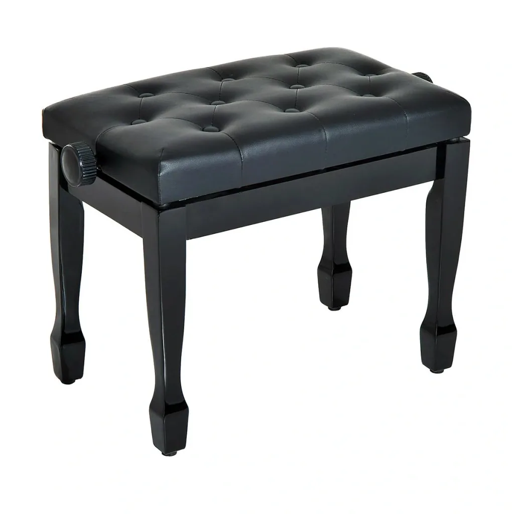 Piano stool piano bench cosmetic stool height adjustable stool practicing musical instruments solid wood artificial leather black