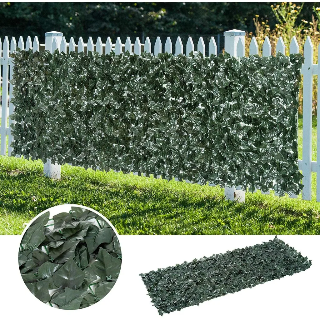 Privacy Screen Artificial Hedge Wall Decoration 1x3m Dark Green