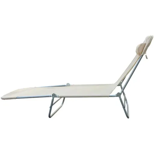 Sun lounger cream two-legged lounger