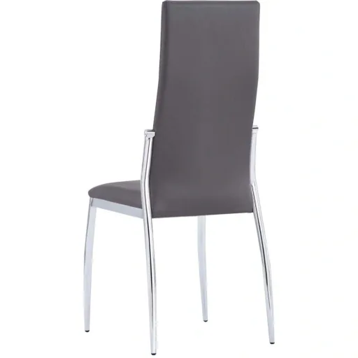Dining room chairs 4-seater leather grey