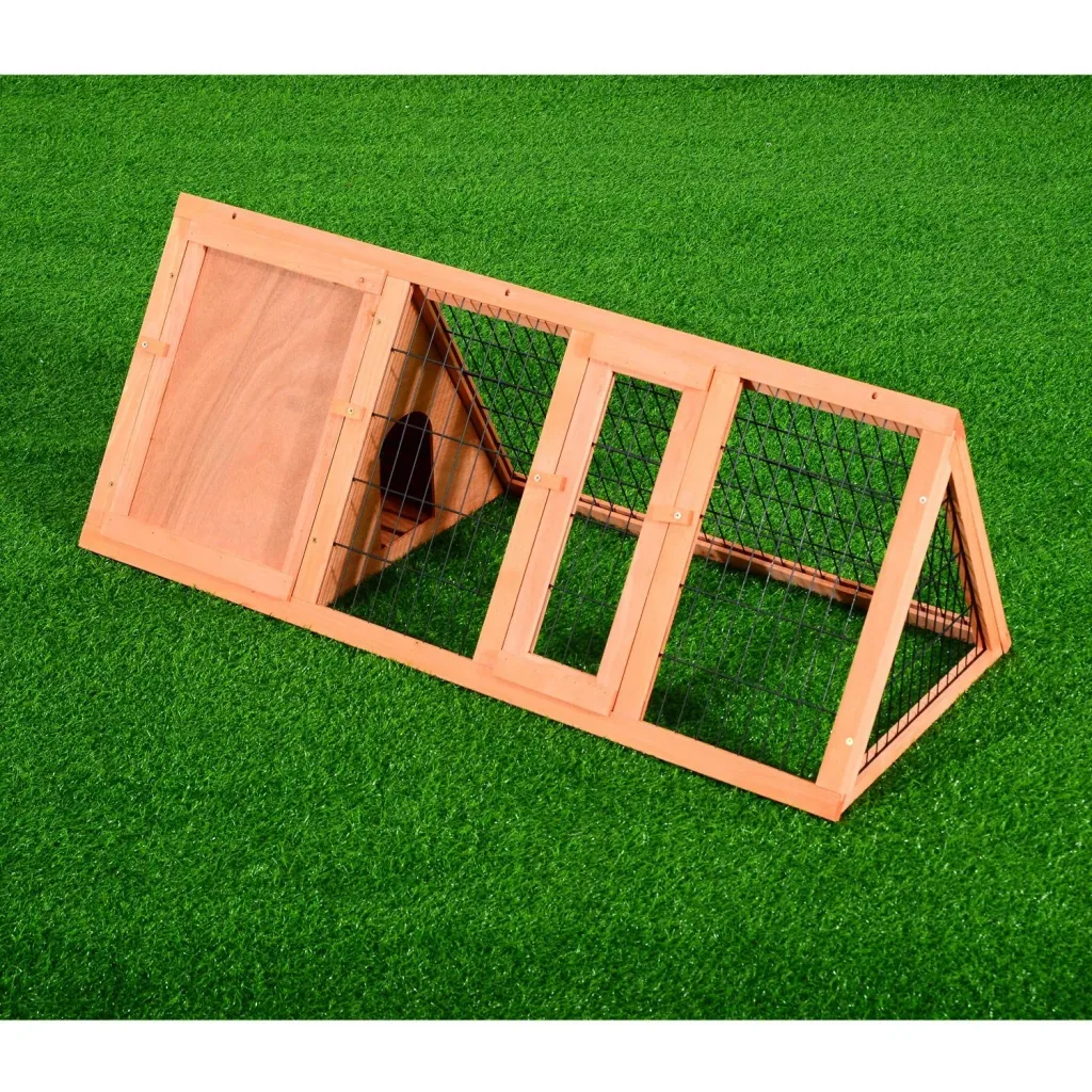 Rabbit hutch, rabbit hutch, small animal hutch with outdoor enclosure, rabbit run triangular