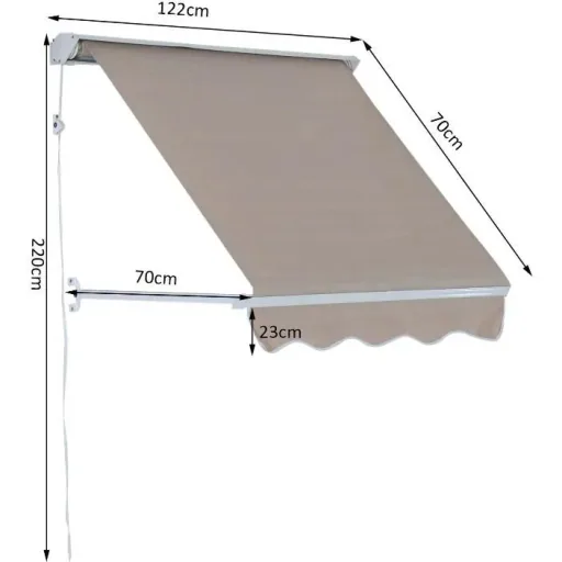 Awning Beige Awning Cable Pull 122cm x 70cm