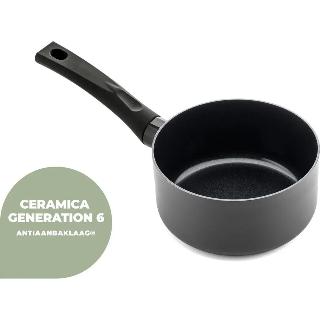 Cooking pot with lid - 18 cm - Black