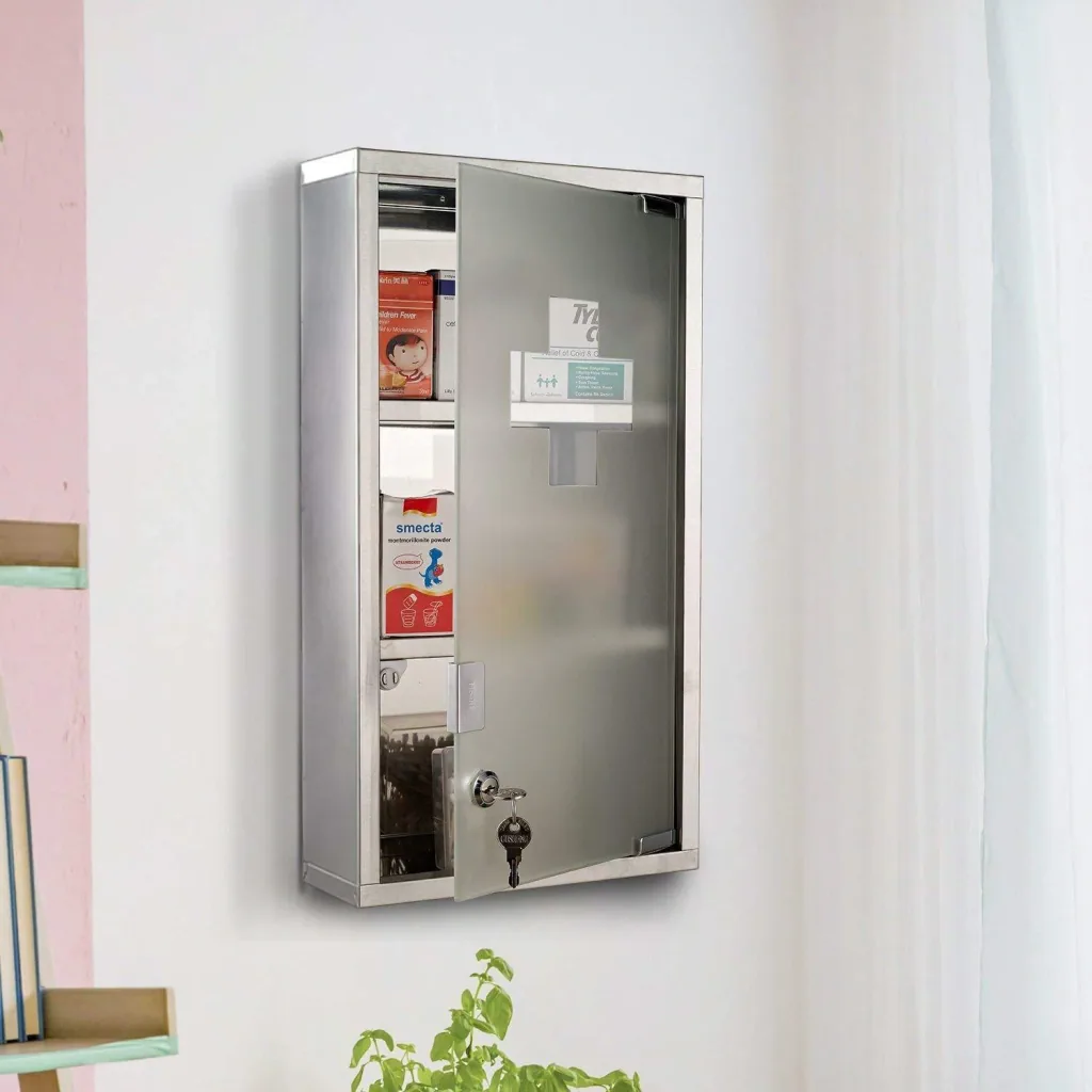 Medicine cabinet medicine cabinet 3 compartments stainless steel