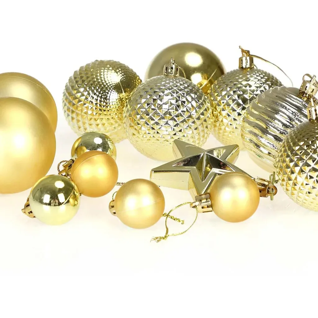 Christmas tree decorations - Christmas tree decorations - gold 66 pieces