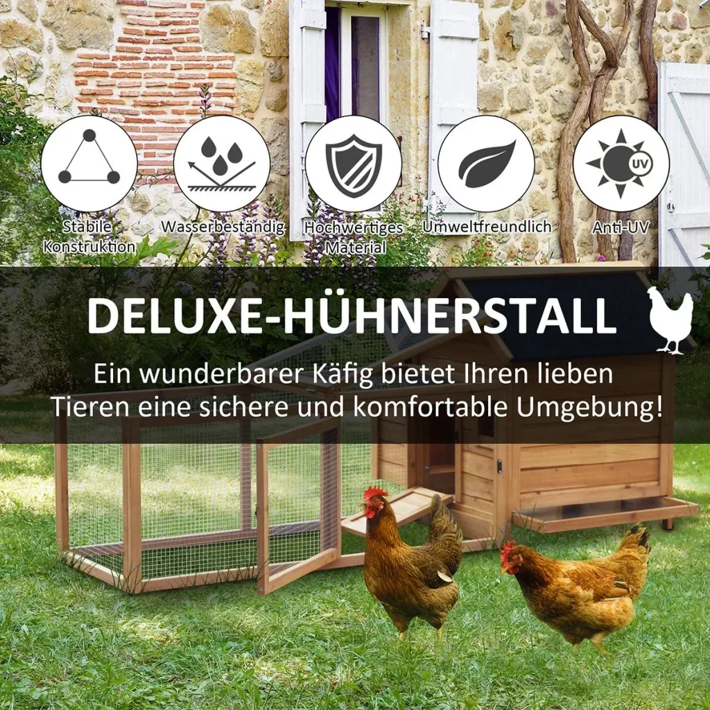 Chicken coop with nesting box natural
