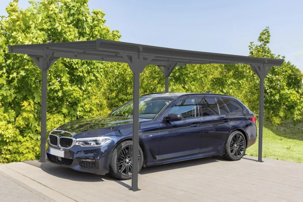 Westmann Carport Helsinki, 305×503×232 cm, Antraciet – Aluminium met polycarbonaat dak