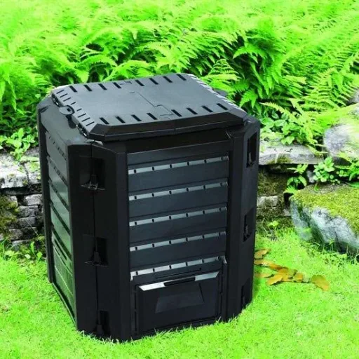 Compost bin for garden baking, black | 380 liters | 72 x 72 x 83 cm