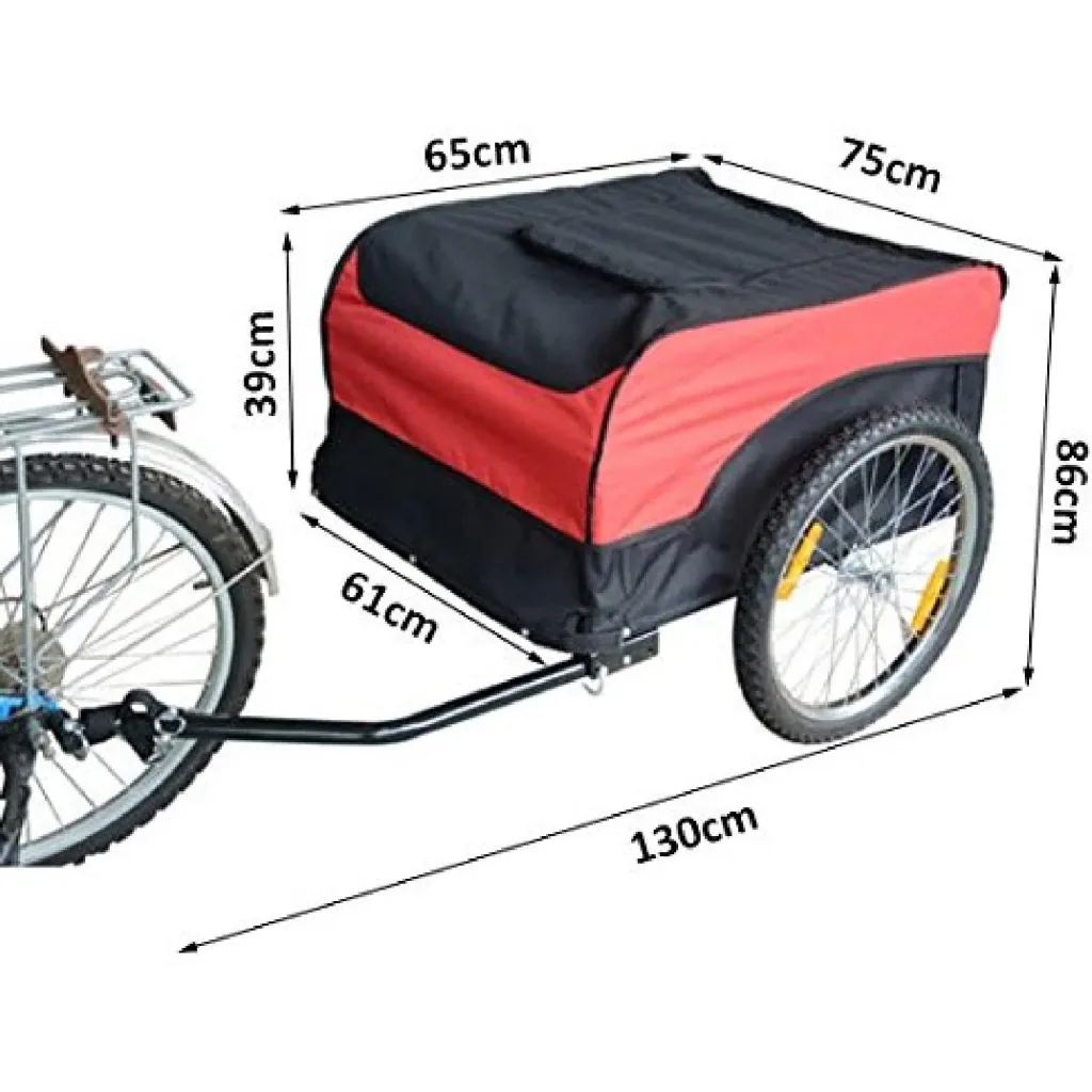 Bicycle trailer cargo trailer red/black