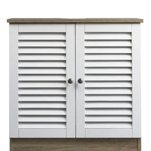 Vanity unit with recess 60 x 30 x 60cm white-brown