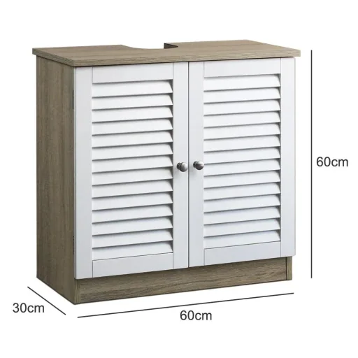 Vanity unit with recess 60 x 30 x 60cm white-brown