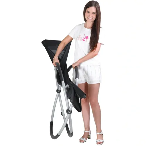 Foldable deck chair black