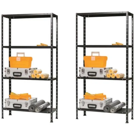 Storage rack set of 2 - black 150 x 73 x 30 storage space