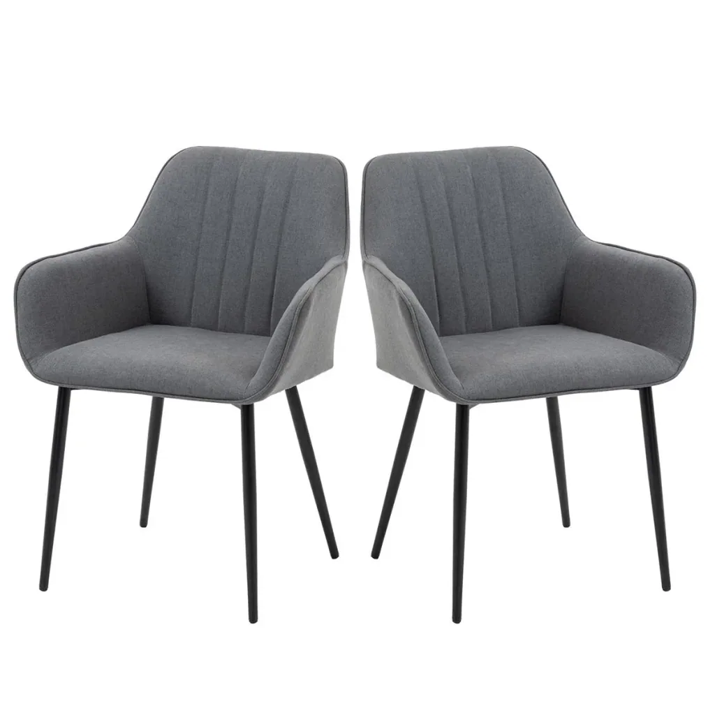 2-piece dining chairs dining chairs with breathable linen cover ergonomic kitchen chair with backrest armrest and