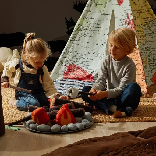 World map teepee tent multi colors