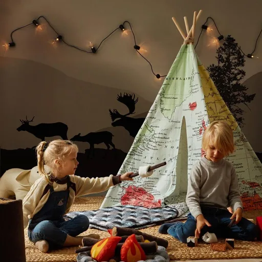 World map teepee tent multi colors