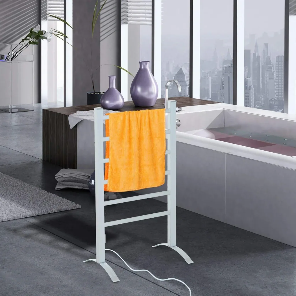 Heated towel rail towel radiator 6 heating elements silver