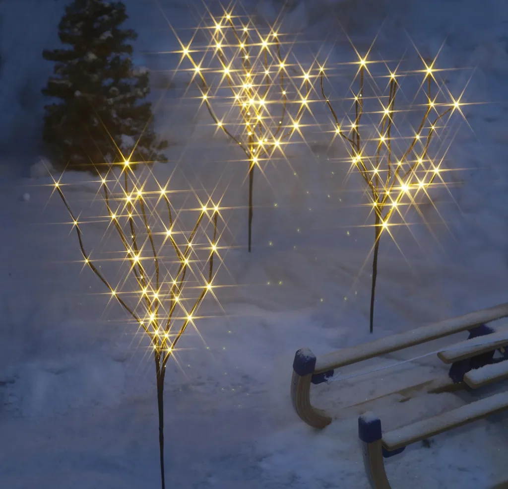 LED trees with warm white LEDs - 3 pieces