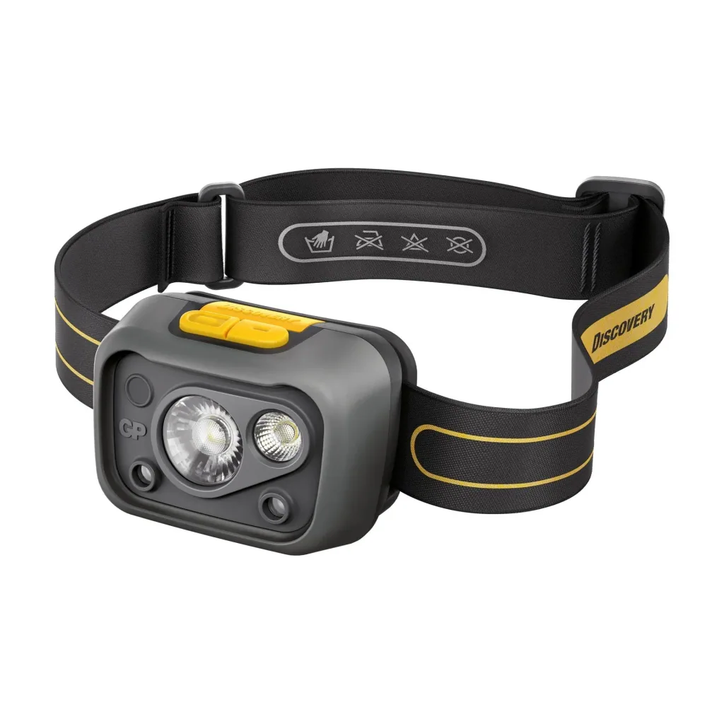 DISCOVERY headlamp with motion sensor and 375 lumens, IPX5