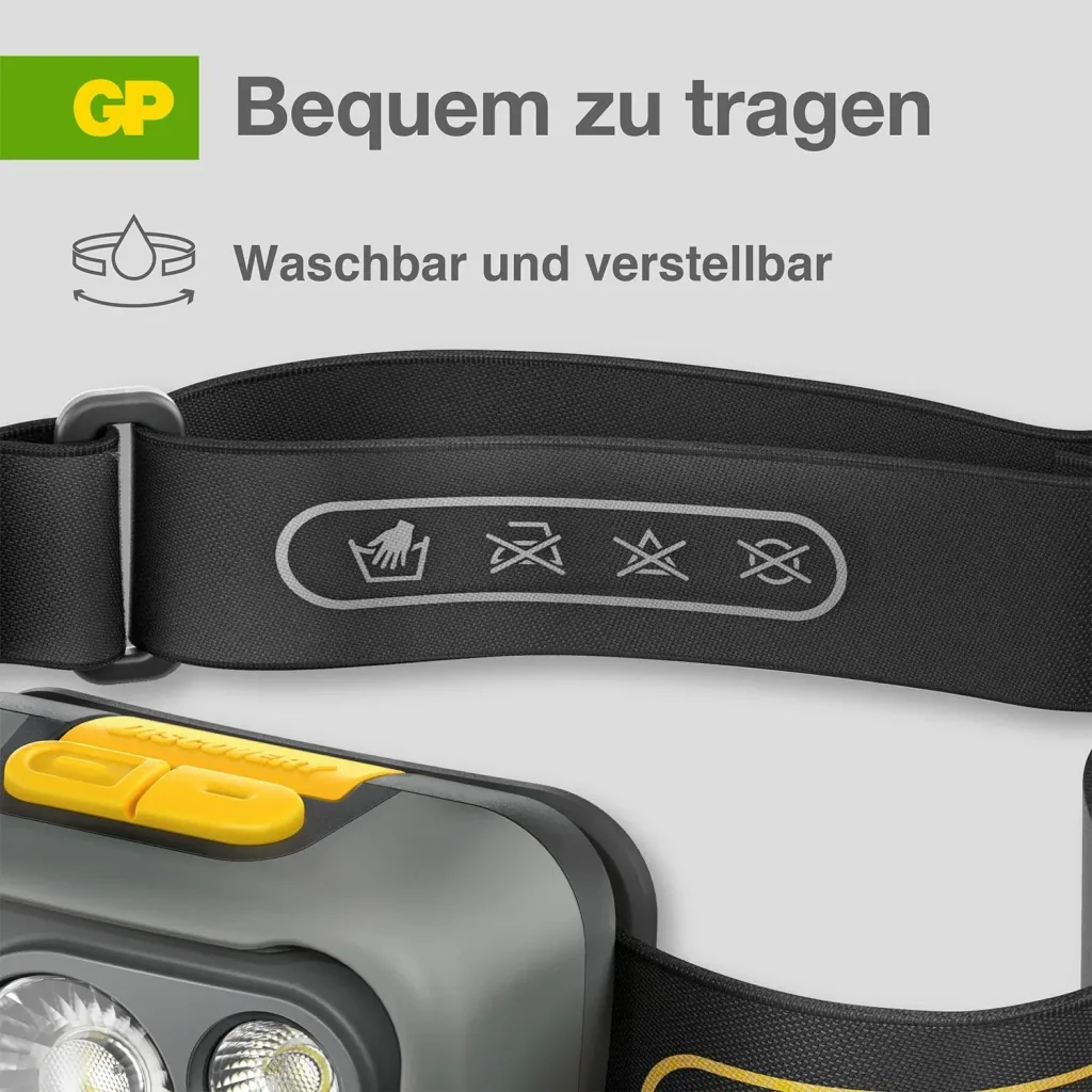 DISCOVERY headlamp with motion sensor and 375 lumens, IPX5