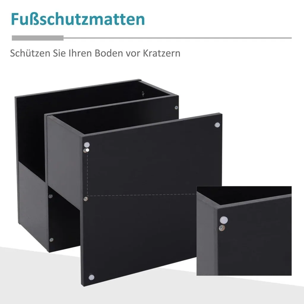 Side table bedside table with modern design, chipboard, black, 40x40x43 cm